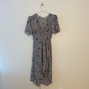 Astr Blue Floral High Low Dress